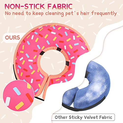 Supet Inflatable Dog Cone Collar Alternative After Surgery, Doggie Neck Donut Collar Recovery ECollar, Soft Dog Cone for Small Medium Large Dogs - color: Donut Pink, size: L-(Neck 11"-14")