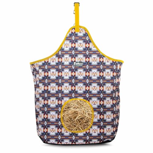 Jeffers Expression Top Loading Hay Bag for Horses & Livestock – Durable 600 Denier Hanging Hay Feeder, Water Resistant with Mesh Bottom, Easy Hanging Snap for Stall, Trailer, Travel - Thunderbird - color: Thunderbird