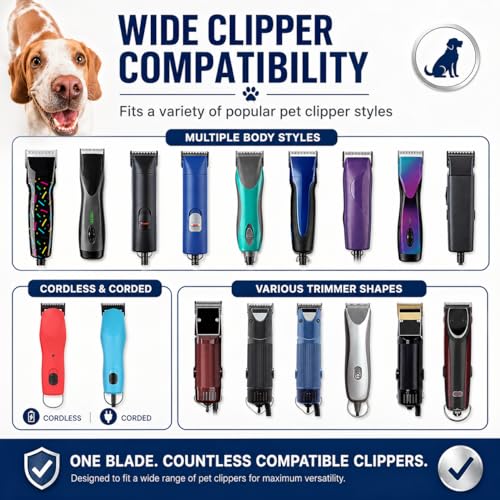 4 Skip Tooth Detachable Pet Dog Grooming Steel Blades,Compatible with Andis,Oster A5,Wahl KM10 Series Clippers,Cut Length 3/8-Inch (9.5mm)，1 Pack - size: 4 Skip Tooth-1 PCS