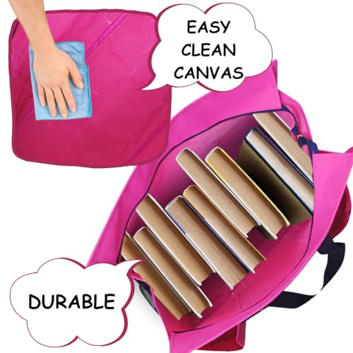 NGIL Utility Water Resistant Tote Bag | Work Tote for Women, Nurse Bag, Teacher's Choice Purse, Gym Bag, Everyday Organizer Top Zipper Closure - color: Nurse-hot Pink