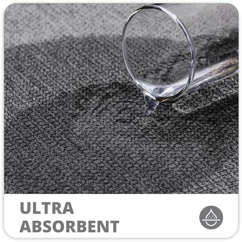 Bath Mat,Ultra Thin Bathroom Rugs,Rubber Bath Mats for Bathroom,Bath rugs | Non Slip,Quick Dry,Machine Washable,Low Pile,Absorbent,Shower Outside,Sink,Bathroom Decor Accessories.Dark Grey,17x27(2 Pack) - color: Dark Grey, size: 1'5" X 2'3" (2 Pack)