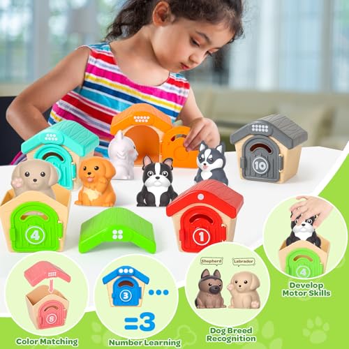 Letapapa Toddler Toys for 1-3 Year Old, Montessori Toys Themed Dog for Baby | Educational Counting, Matching & Sorting Toys Activities, Christmas Birthday Gifts for Baby Boy Girl 12-18M Fine Motor Skills - style: PUPPY
