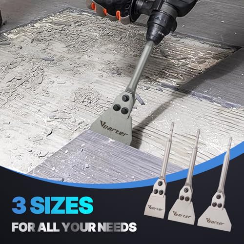 3''x12'' SDS Plus Floor Scraper, Concrete Chisel Tile Removal Tool | SDS Chisel Bit, Tile Scraper Brick Removal, 65# Manganese Steel Replaceable Blade, 40CrMo Steel Shank, for Electric Hammer - size: 3'' x 12''