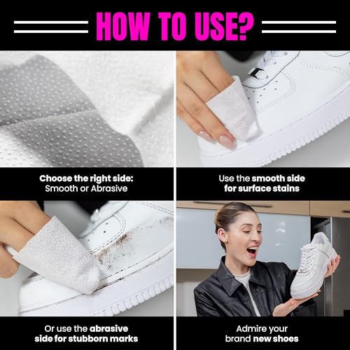 Pink Miracle Shoe Cleaner Quick Wipes for Dirt & Scuffs Sneaker Clean Up
