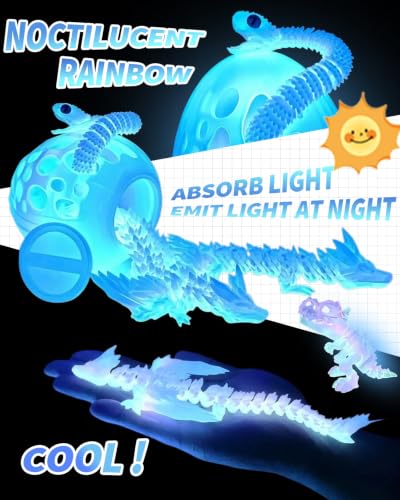5 Pcs，12" 3D Printed Noctilucent Rainbow Dragon Eggs,Dinosaur,Crystal Dragon Toys,Snake, Animals,Fidget Toy,Desk Executive Toy，Easter Eggs Basket Stuffers,Toys for Boys Kids Teen 5-7 4-6 8-12 - color: Oo-05