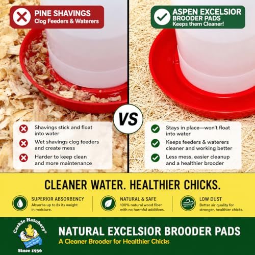 Cackle Hatchery Excelsior Brooder Pads for Chicks (25 Pack) - 9"x12" Aspen Excelsior Pads for Lining Chick Brooders - size: 25