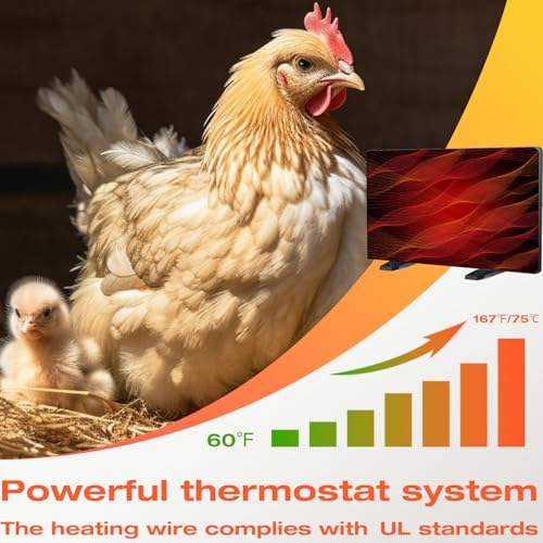 H&G lifestyles Chicken Coop Heater, Cozy Coop Heater for Winter | Radiant Heat Panel with Adjustable Temperature,Poultry Warmer for Indoor and Outdoor Use