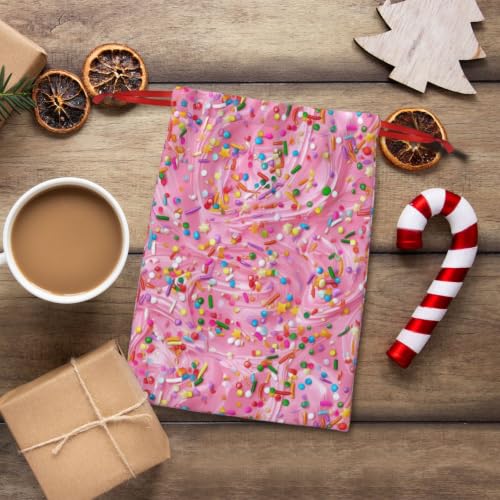 KzgtY Birthday Cream 2PCS Gift Bags with Drawstring, 16 x 12 Inch Reusable Present Sacks for Christmas,Brithday, Holidays,Parties & Gift Packaging - color: Birthday Cream