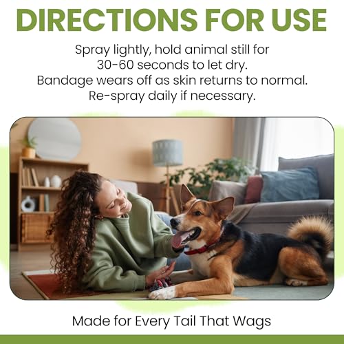 Liquid Bandage for Dogs 4oz Waterproof Spray - Dog Wound Care with Aloe for Cuts, Scrapes, Hot Spots & Paw Injuries - Alcohol-Free, Safe if Licked, Made in USA | Chew + Heal