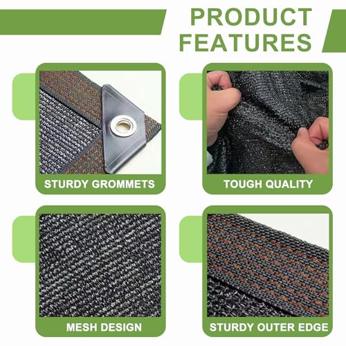 10Ft x 16.4Ft 40% Shade Cloth Greenhouse Tarp Mesh with Grommets for Plants | 40% UV Block, Tear-Resistant HDPE, Rustproof Aluminum Grommets, Multi-Use for Garden, Pergola & Chicken Coop - size: 10Ft x 16.4Ft