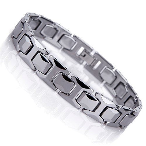 Urban Jewelry Mens Solid Tungsten Pyramid Finish Bracelet Bold Wrist Style | Pyramid Bracelet Solid Tungsten Chip Resistant Finish Everyday Wrist Piece Modern Bracelet Style Classic Chain Look - color: Awesome Link Pyramid Bracelet