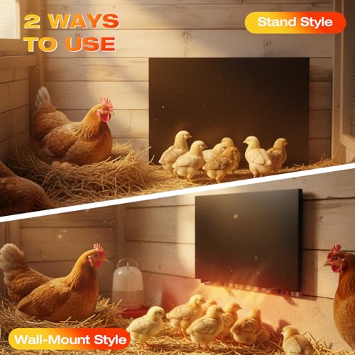 H&G lifestyles Chicken Coop Heater, Cozy Coop Heater for Winter | Radiant Heat Panel with Adjustable Temperature,Poultry Warmer for Indoor and Outdoor Use
