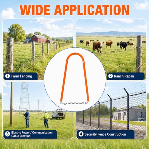 Fence Fixer Tool, Fence Stretcher for Barbed Wire and Chain Link | 2200 lb pull and 19.7 ft chain help tighten loose barbed wire, chain link, farm, ranch, and old fence repairs with control