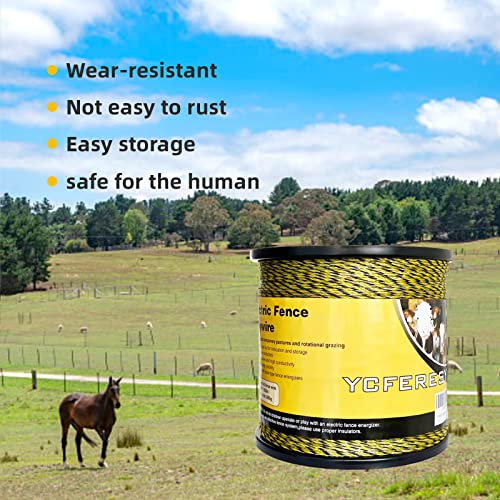 Upgraded Electric Fence Polywire 3366 Feet 1026 Meters, 6 Stainless Steel Strands for Reliable Conductivity and Rust Resistance, Portable Electric Fencing,UV, Rust Resistant - size: 3366 Feet/1026 Meters