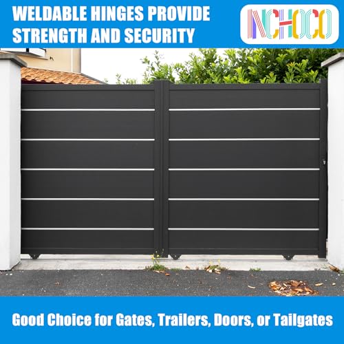 Weld On Hinges Extra Heavy Duty 4.4" x 4" Weldable Metal Butterfly Hinges Solid Steel Welding Butt Hinge Thickness 5mm for Heavy Metal Farm Garage Trailer Gates & Doors - 4 Pcs