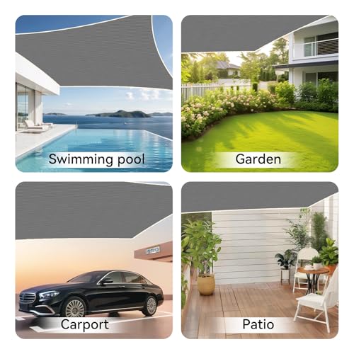 12x20 FT 90% Sun Shade Cloth, Pergola Shade Cover with Grommets, Gray | Blocks UV rays and reduces heat with breathable shade fabric for patios, pergolas, gardens and outdoor privacy
