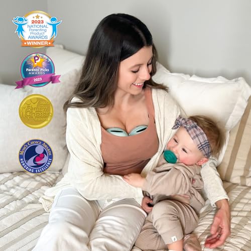 MomMed Wearable Breast Pump (Model S21) – Double Electric Hands-Free Breast Pump, Leak-Proof Design, 3 Modes (Stimulation, Expression, Auto) & 12 Vacuum Levels, Portable and Quiet, Green, 2 Pack - color: Blissful Green