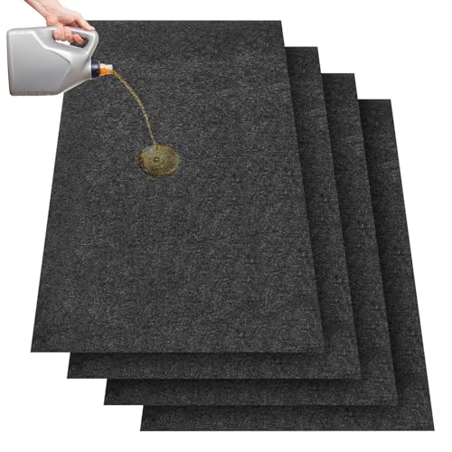 2 Pcs Oil Spill Mat Set, 36"×60", Complete Garage Floor Protection | Front & Rear Car Coverage - Reusable Washable, Non-slip for Motorcycle Trash Cans Gardening Tools Spot Maintenance Protection