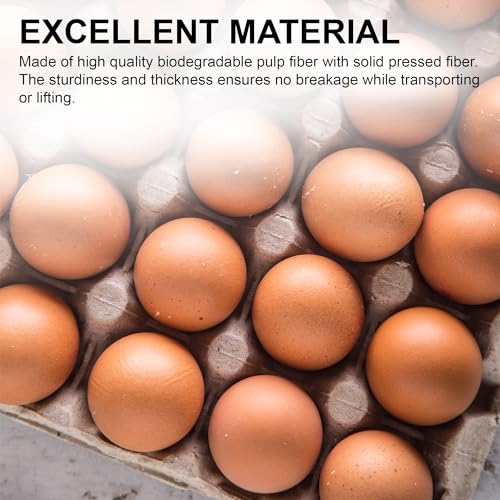 Biodegradable Pulp Fiber Egg Flats - 15 Pieces for Storing up to 30 Large or Small Eggs/Egg Crates That Make a Great Home for Roach Colony by MT Products