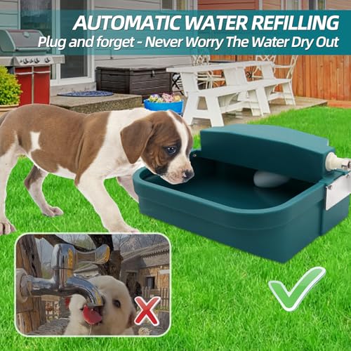 8L Large Automatic Animal Drinking Water Bowl, Livestock Water Trough Dispenser with Water Pipe & Float Valve & Drain Hole for Cattle Horse Sheep Dog Indoor/Outdoor Easy to Clean