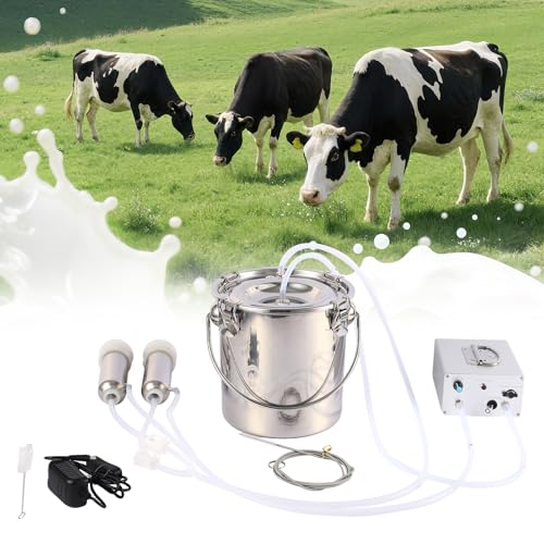 3LCow Milking Machine,13200mAh Rechargeable & Portable Milker,304 Food Grade Bucket with Automatical Vacuum Pulsation for Cows - size: 3L Cow