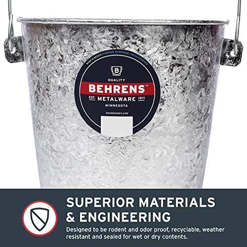 Behrens Hot-Dipped Galvanized Steel Utility Pail - size: 15-Quart, style: Hot Dipped