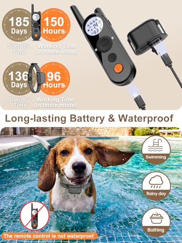 Wireless Dog Fence for Small Dogs- Up to 3500ft Adjustable Electric Fence,Waterproof Training Collar Rechargeable,Pet Containment System for Small Breed