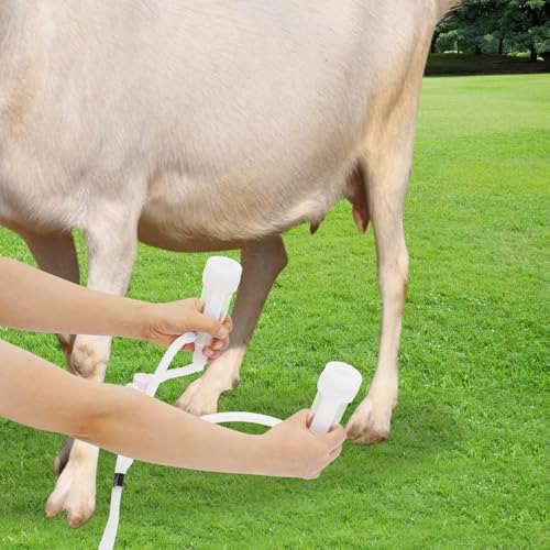 Cow Milking Machine, 2in1 Electric Automatic Cow Milker with Adjustable Vacuum Pump, 14L Milk Container, 2 Teat Cups, Goat Vacuum Pulsation Milker - size: 14 L