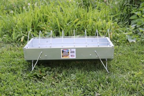 Little Giant® Duck Feeder - Galvanized Steel with Feed Saver Grid - Heavy Duty Metal Feeder Designed for Ducks - Made in USA (20 Inch) - size: 20 Inch