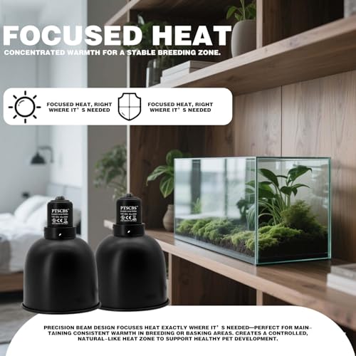 5.5-Inch Reptile Heat Lamp Fixture (2 Packs) Dual-Switch Reptile Light Fixture Reptile Heat lamp Single Fixture Max 200W Power E26