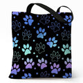 Cute Canvas Tote Bag for Women, Book Totebag with Zipper Pocket - color: Dog Paw