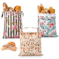 Tallew 3 Pack Beeswax Bread Bags for Sourdough Homemade Bread, Large 17x13 Inch Reusable TPU lining Beeswax Storage Bags with Sealing Zip Keep Fresh Freezer(Floral Style) - style: Floral Style
