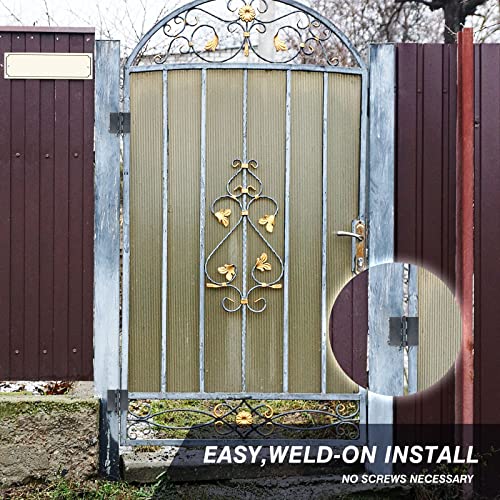 Therwen 8 Pcs Weld Hinges Heavy Duty Steel Butt Hinge Corrosion and Rust Resistant Long Lasting Trailer Gate Hinge for Heavy Gates Doors (3 Inches) - size: 3 Inches