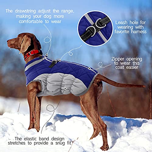 Dog Coat for Small Dogs, Fleece Dog Winter Jacket with Harness | Puppy Cold Weather Coats Reflective Pet Puffer Vest with Zipper Water-Resistant Warm Dogs Snowsuit Windproof Blue XS - color: Blue, size: XS(chest:14in)