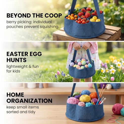 Egg Collecting Basket, Large Egg Collection Bag for Gathering Fresh Eggs - color: Color 9