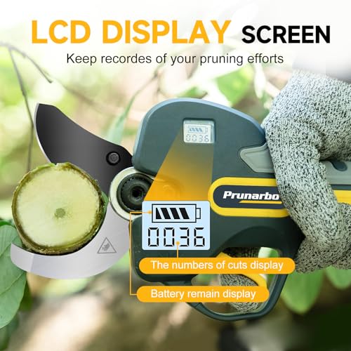 50mm 2" Professional Electric Pruning Shears Kit | Heavy Duty Secateurs for Hardwood, Orchards & Vineyards, with 2×4000mAh Batteries, Compatible with Makita and Extension Pole - style: PR-E50