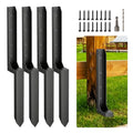 4 Pcs Fence Post Repair Kit,4×4/6x6 Fence Post Support,Heavy Duty Post Anchor Ground Spike with One-Piece Steel Anchor & Stakes for Repair Tilted, Broken Wood Fence Post - size: One-Piece