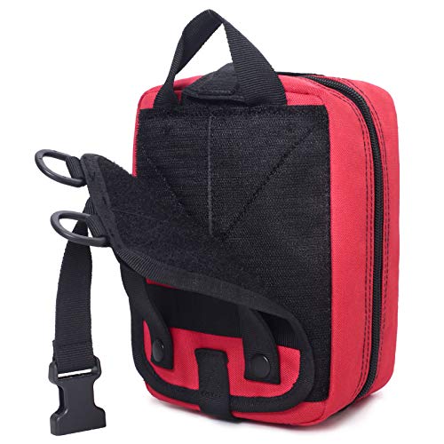 Molle Pouch, Sturdy 600D Nylon Tactical Medical Pouch,Rip-Away EMT First Aid Pouch (Bag Only) - color: red1