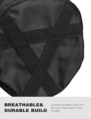 Harrison Howard Horse Muzzle Feed Bag Nylon Mesh Grain Feed Bag with Padded Neck Strap Adjustable Belt Black Small - color: Black, size: Small