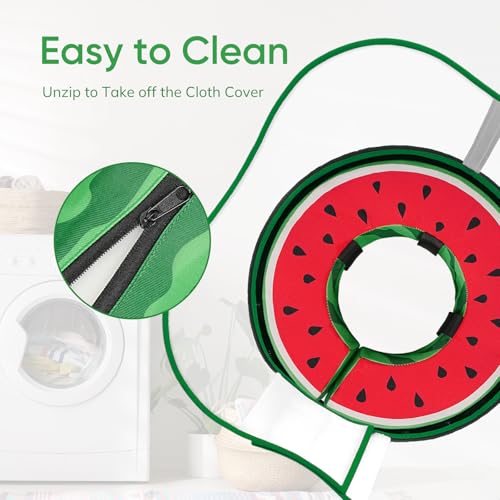 Supet Sponge Dog Cone Collar Stop Licking After Surgery, Dog Donut Collar | Adjustable Dog Recovery Collar Alternative, Detachable Shield, Soft, Comfy Cone, Neck Pillow for Large Dogs - color: Watermelon, size: XXL(Neck 18"-23")