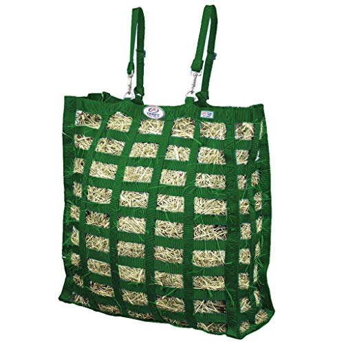 Derby Originals Supreme 4-Sided Slow Feed Hay Bag – Patented, 1-Year Warranty, 3.5" & 1.75" Openings - color: Hunter Green