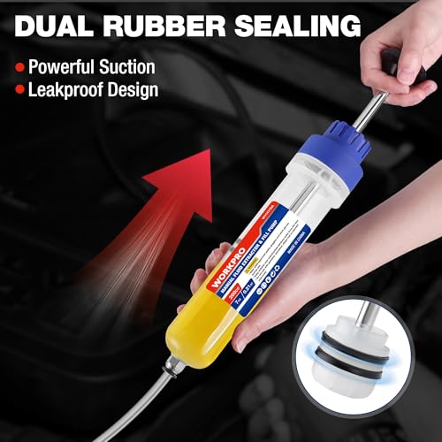 WORKPRO 200CC Manual Fluid Extractor | Multi-Purpose Oil Syringe Suction Pump, Manual Extraction and Filling Pump, Automotive Oil Syringe - size: 200cc