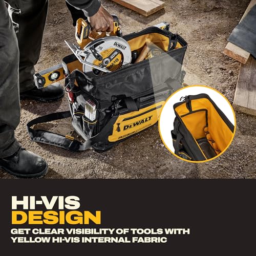 DEWALT Tool Bag, Water Resistant, Hard Bottom, 20-inch, Professional Tool Tote with Organization (DWST560104) - style: 20" Open Mouth Tool Bag