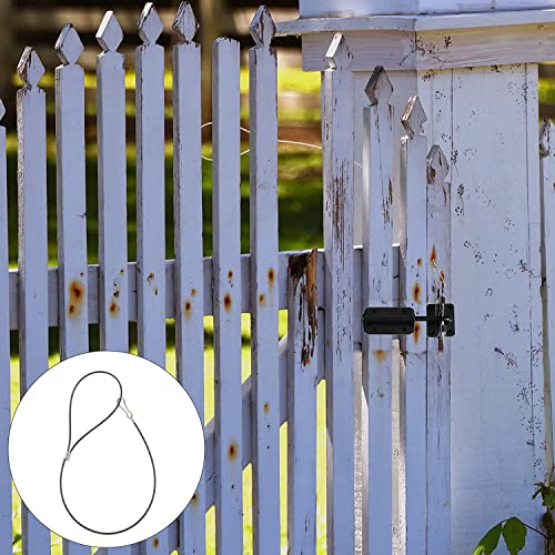 2pcs Stainless Steel Adjustable Gate Latch Cable Pull Gate Latch Pull Gate Latch String Fence Gate Pull Lock Latch Gate Opener for Metal Wooden Fences Garden Backyard Door, Black