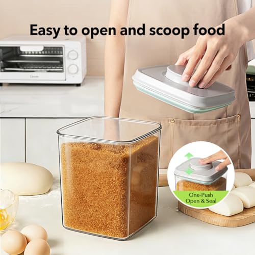 Food Storage Container Set 2.8 Qt ×2 with Lids, Airtight Pantry Canisters, BPA-Free Plastic Flour Sugar Storage Containers, One-Touch Press-to-Open Lids, Stackable Clear Jars for Rice, Cereal, Coffee - color: 2.8 Qt X 2