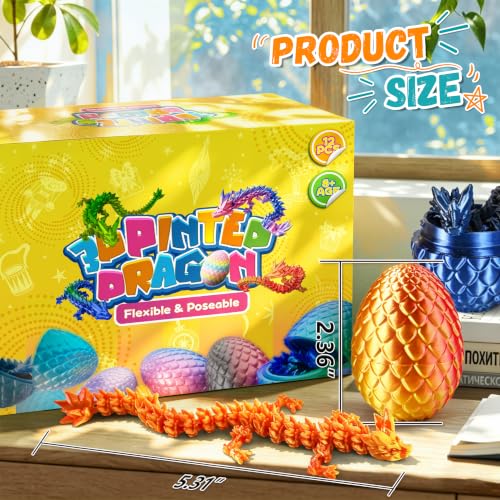 Impossmaker 12pcs 3D Printed Dragon Eggs, Crystal Dragon Toy Gifts | Surprise Dragon Eggs for Party Favors, Fun Goodie Bag Stuffers for Birthdays, Classroom Prizes - style: 12P-S1