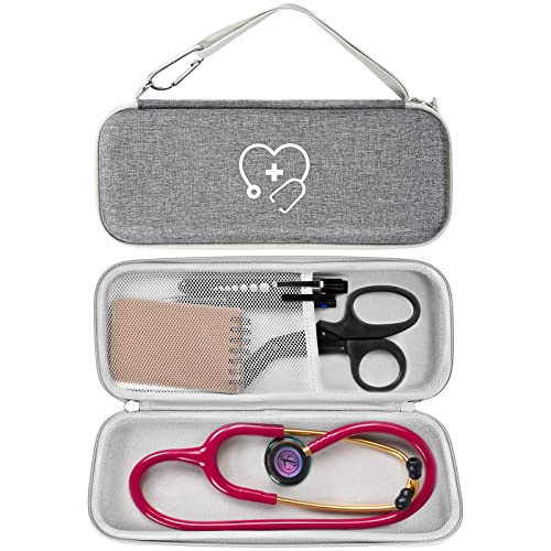 ProCase Stethoscope Case for 3M Littmann Classic III/Cardiology IV -Grey | Compatible with Lightweight II S.E, MDF Acoustica, Hard Travel Carrying Case for Nurse, Stethoscope Storage Organizer - color: gray