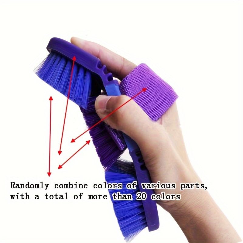 1pc Multi-Functional Soft Bristle Horse Brush Purple Flexible Multi-Angle Grooming Tool for Horses Cattle Pets Bathroom Cleaning Brush