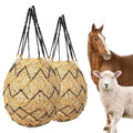 2 Pcs Slow Feed Hay Net for Horses, 34 Inch Hay Bags, Black | ﻿ For Horses/Sheep/Goat, Regulate Feeding Hanging Hay Nets for Horses Stable,Trailer,Stall Paddock (Black) - size: Black