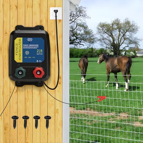 PE2 Electric Fence Charge, 2-Mile/ 8 Acres Electric Fence Charger,Livestock Fence Chargers for Containing Dogs, Livestock and Preventing Wild Animals Intruding - color: Without wire
